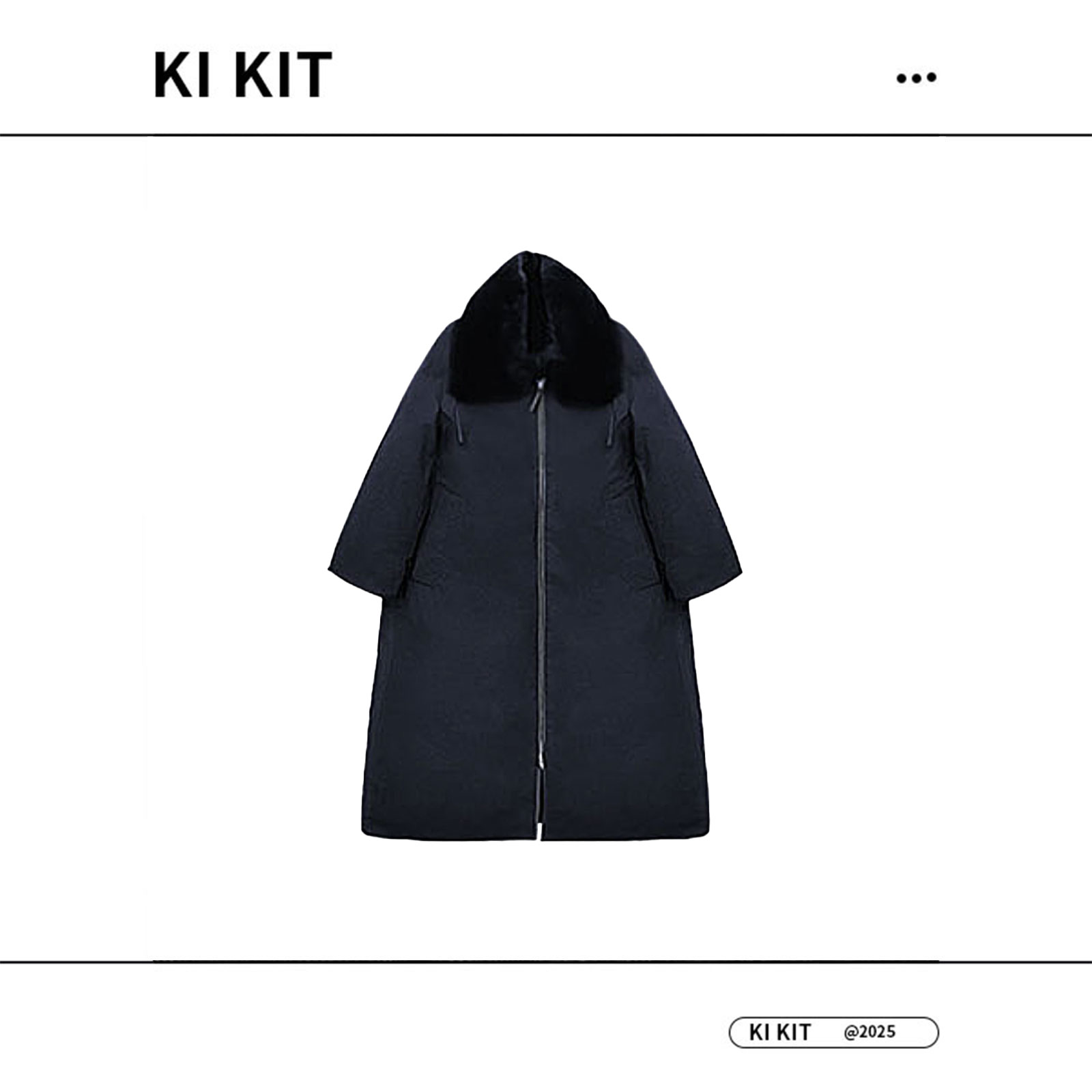 【涵涵】 貂毛大衣 2025新款大翻领廓形长款白鹅羽绒服 YLM00366