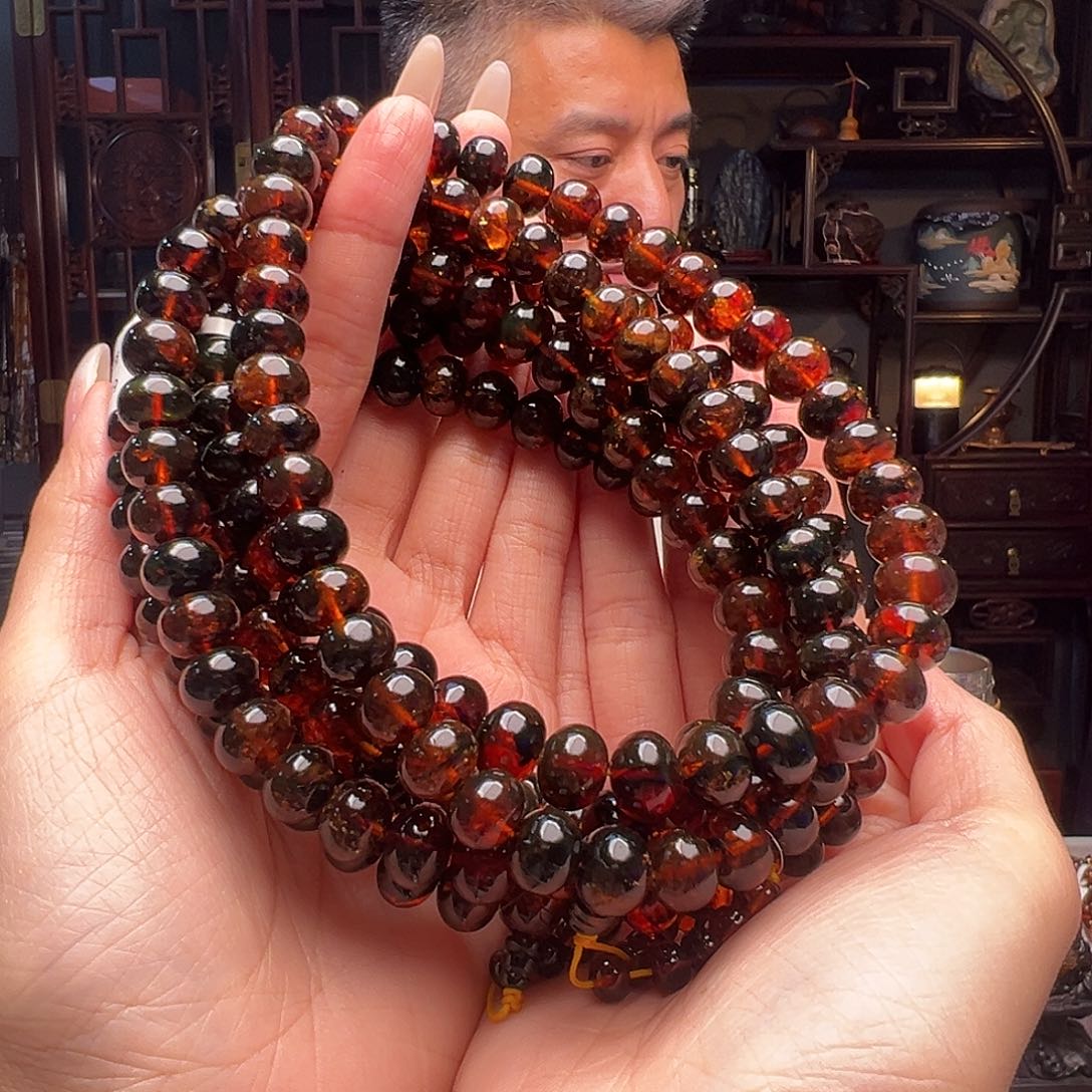 琥珀裸石未镶嵌抚顺琥珀20559多样性发其一10mm