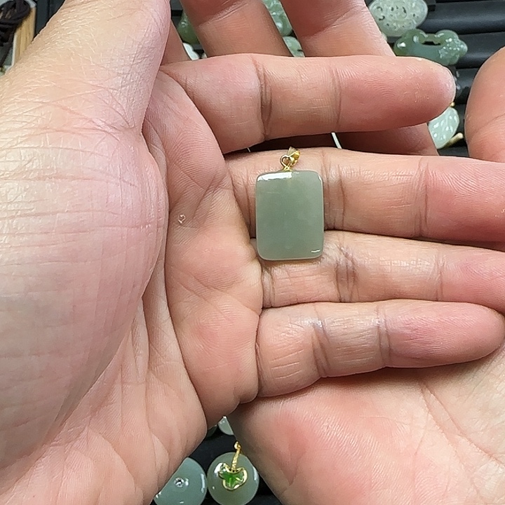 和田玉吊坠(不含链)银S925镶嵌