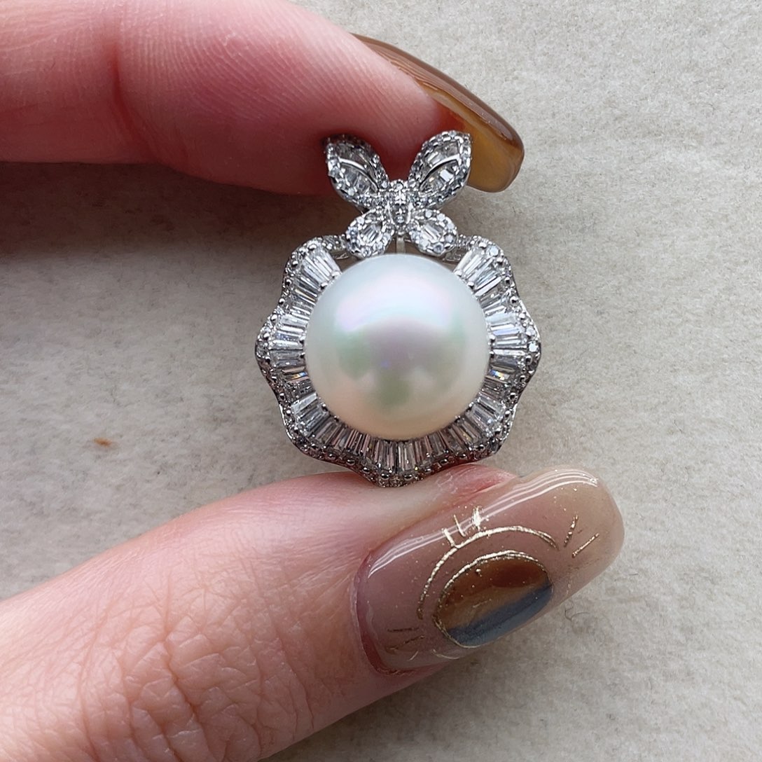 海水珍珠吊坠71银S925镶嵌