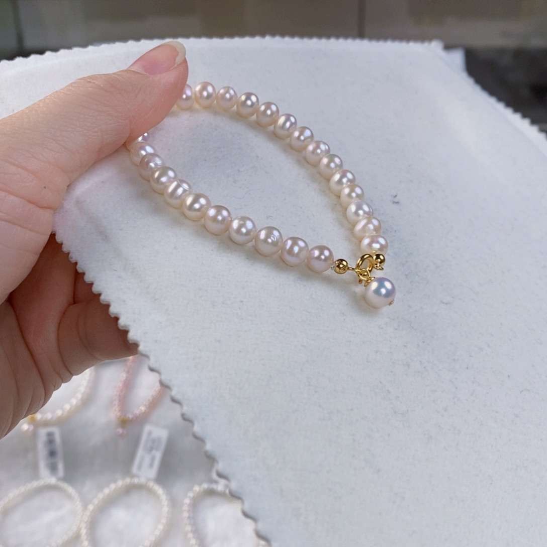 淡水珍珠手绳银S925镶嵌