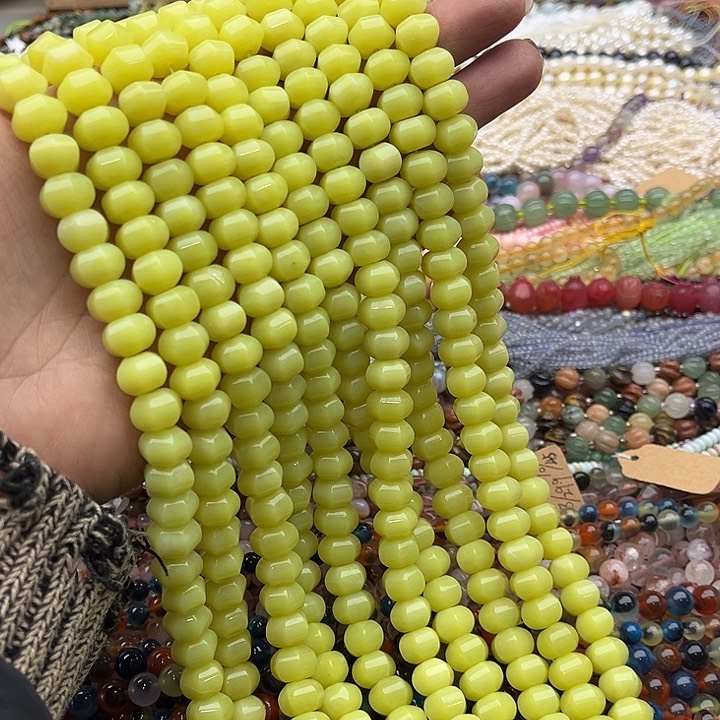 玛瑙/玉髓珠宝半成品未镶嵌一条10mm柠檬玉