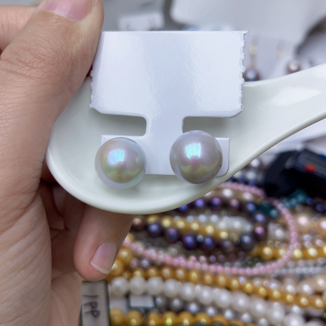 淡水珍珠耳饰银S925镶嵌