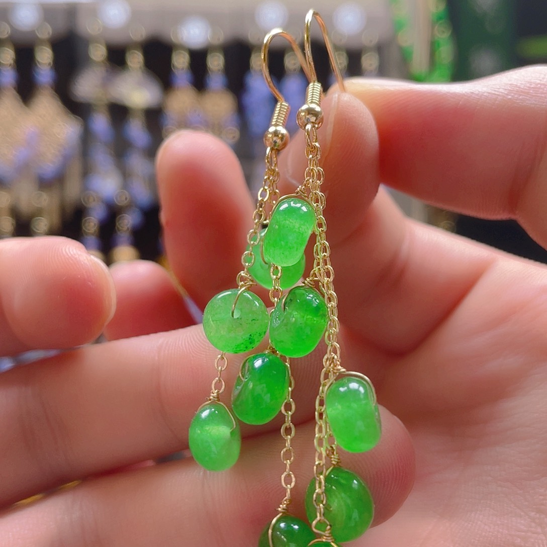 玛瑙/玉髓耳饰合金