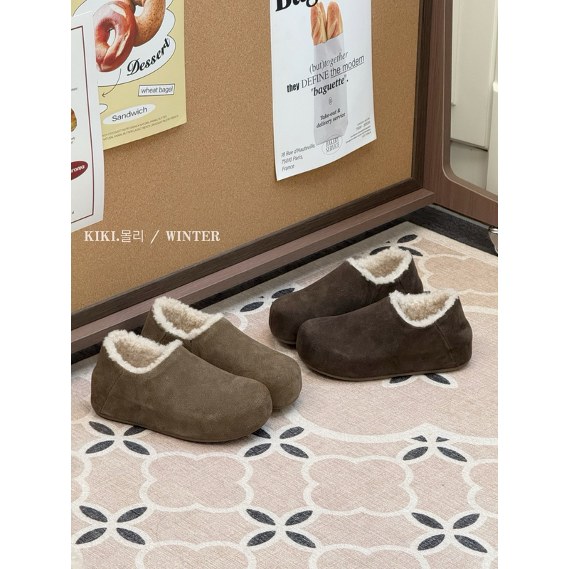 美式复古皮毛一体勃肯鞋女