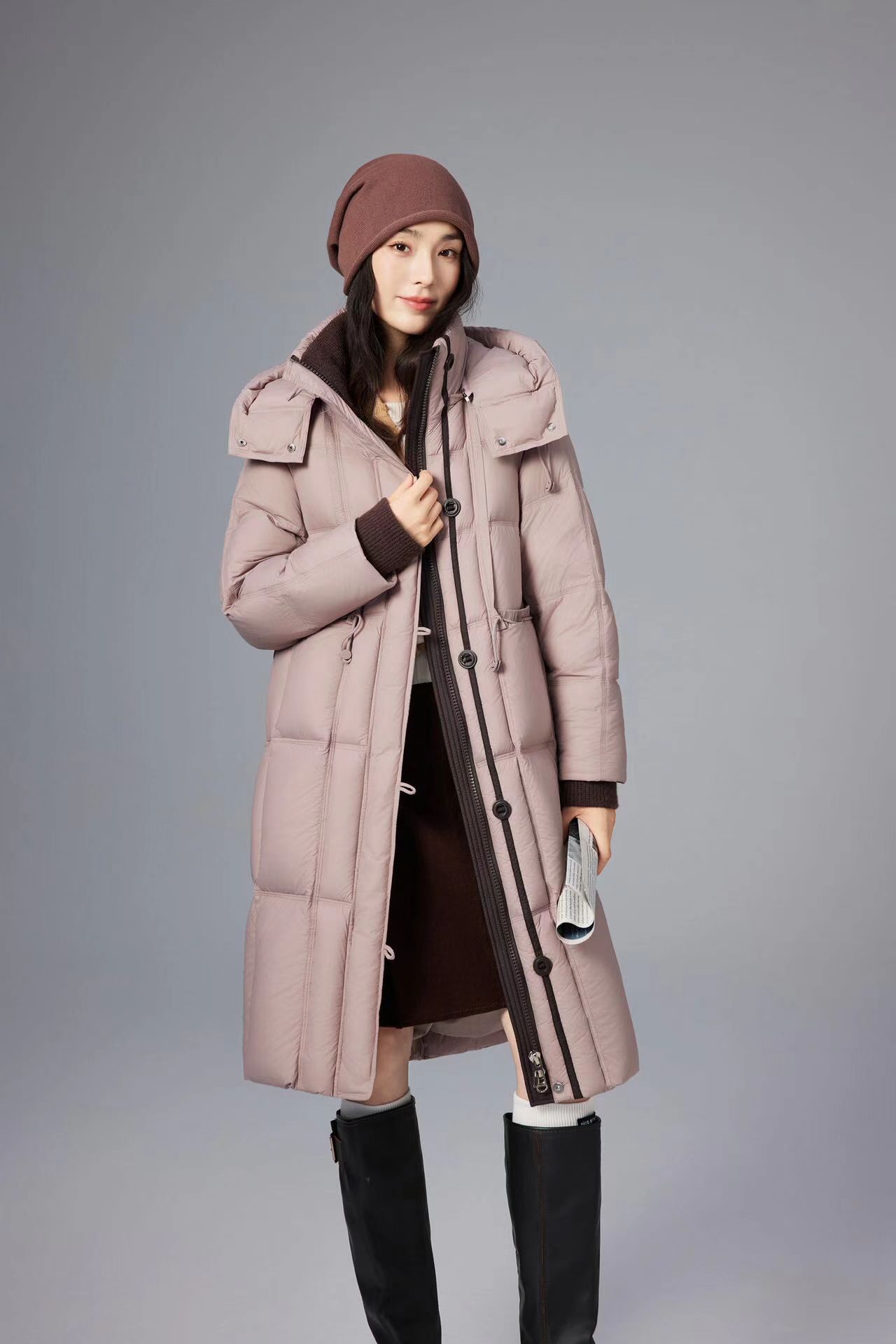 2025羽绒冬季新国标90白鸭绒中长款时尚轻奢女打扮洋气装