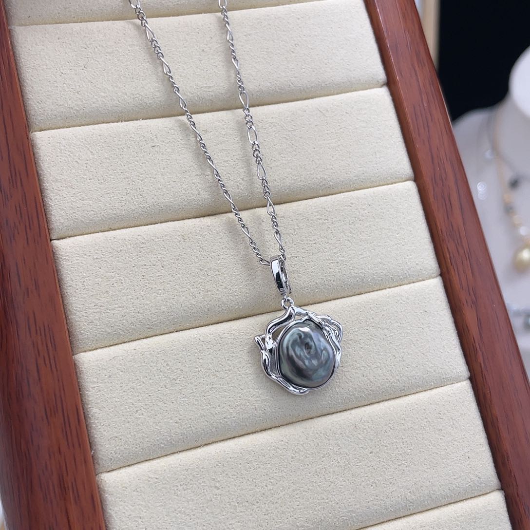 海水珍珠吊坠(不含链)银S925镶嵌