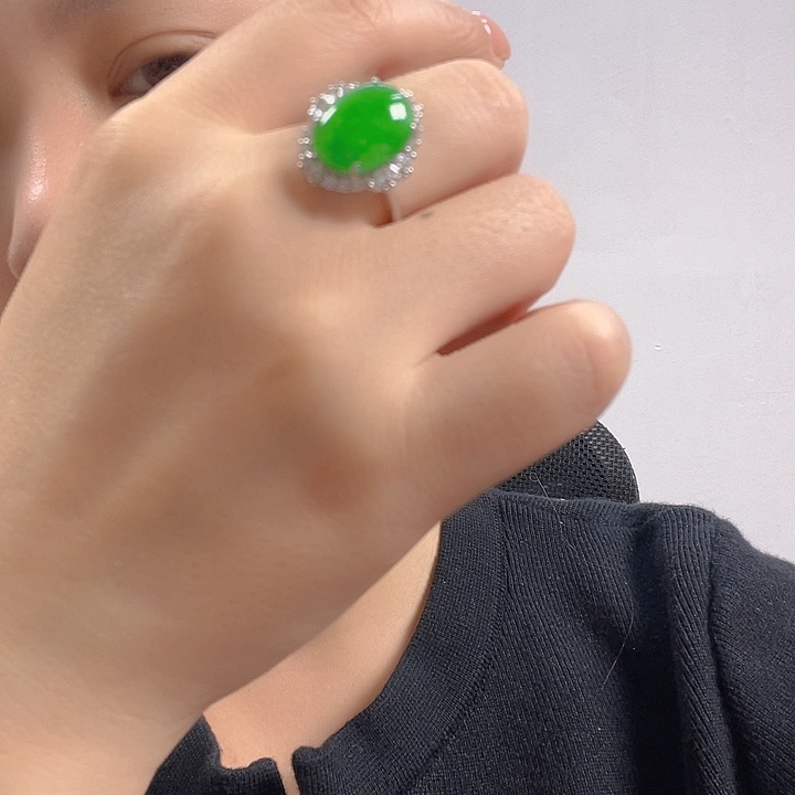 翡翠银S925镶嵌吊坠(不含链)