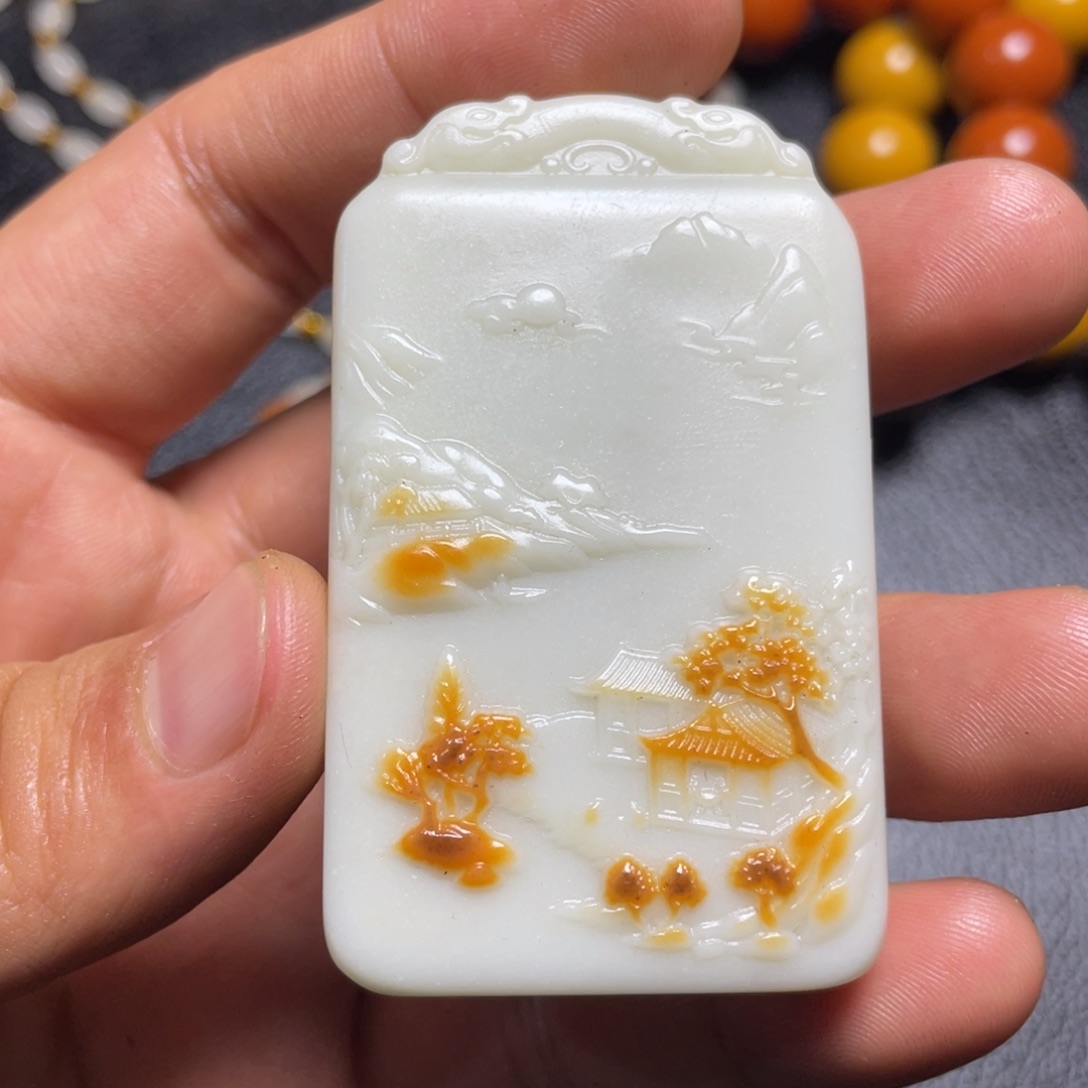 拾***玖和田玉未镶嵌颈饰