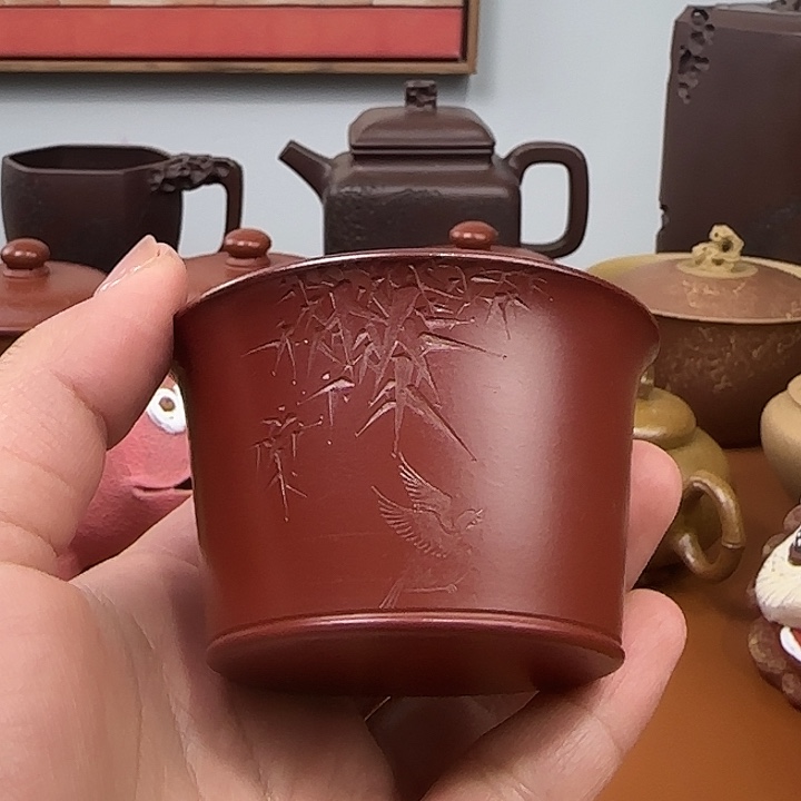 宜兴紫砂主人杯杯瑕疵