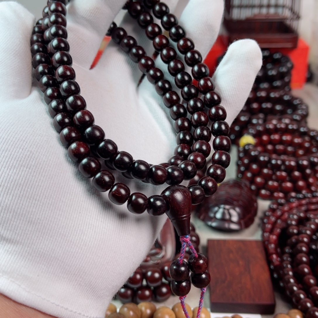 小叶紫檀手串/手链7.5/8老型高油密多星树头老料