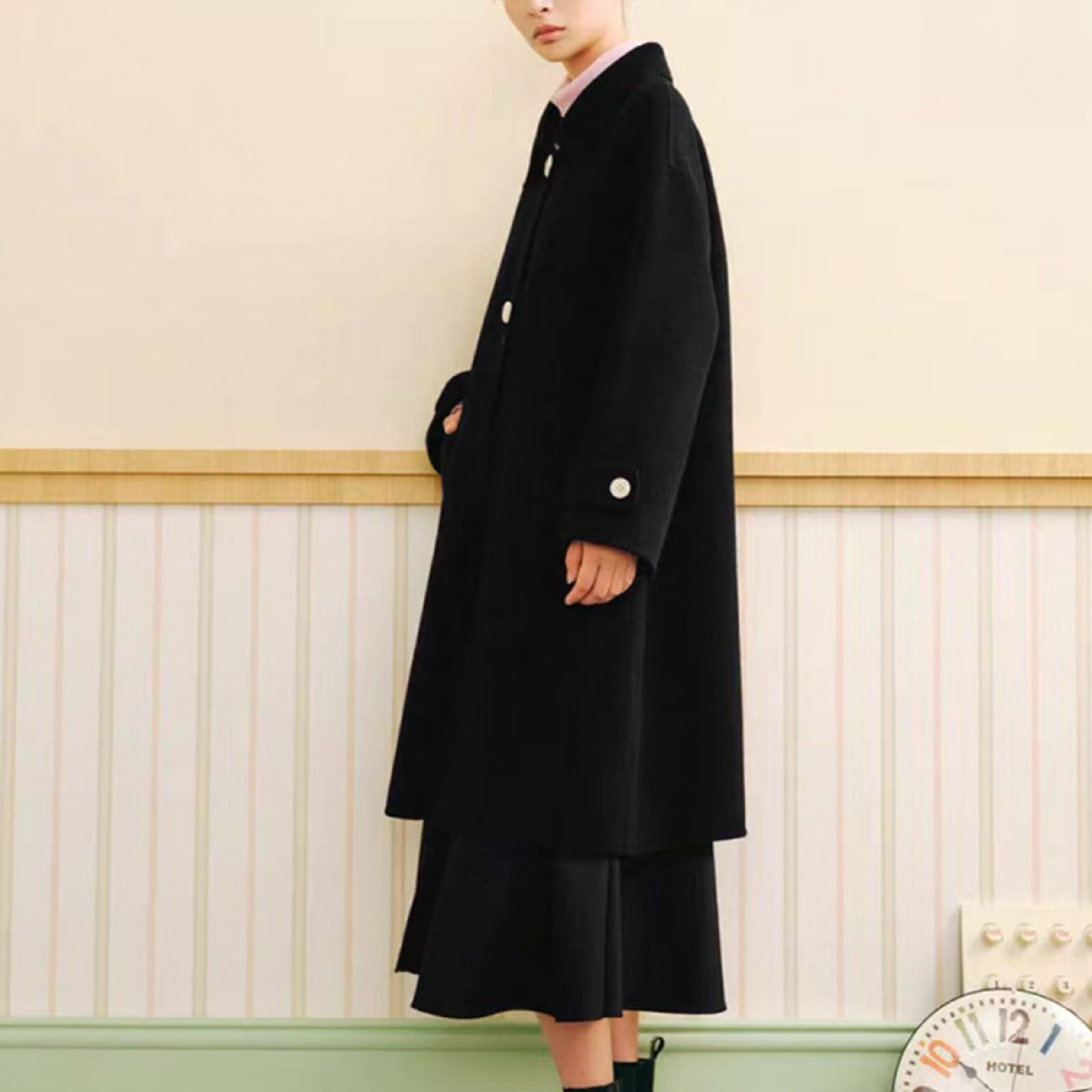 甄选澳洲超细羊毛！秋季新款时尚双面纯羊毛大衣外套25317(5杆)