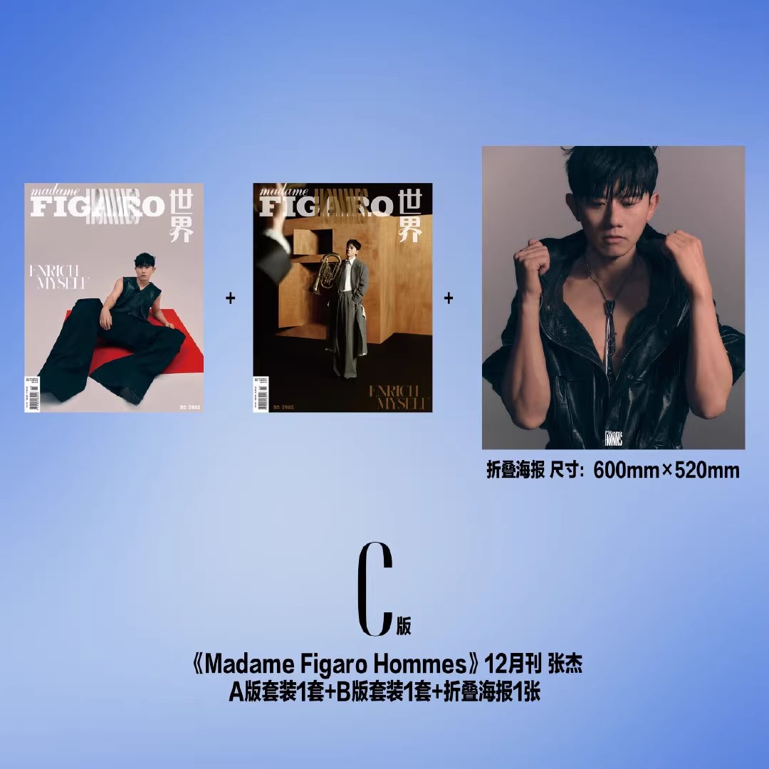 Madame Figaro Hommes 2024年12月刊/张杰封面ABC版珍藏套装