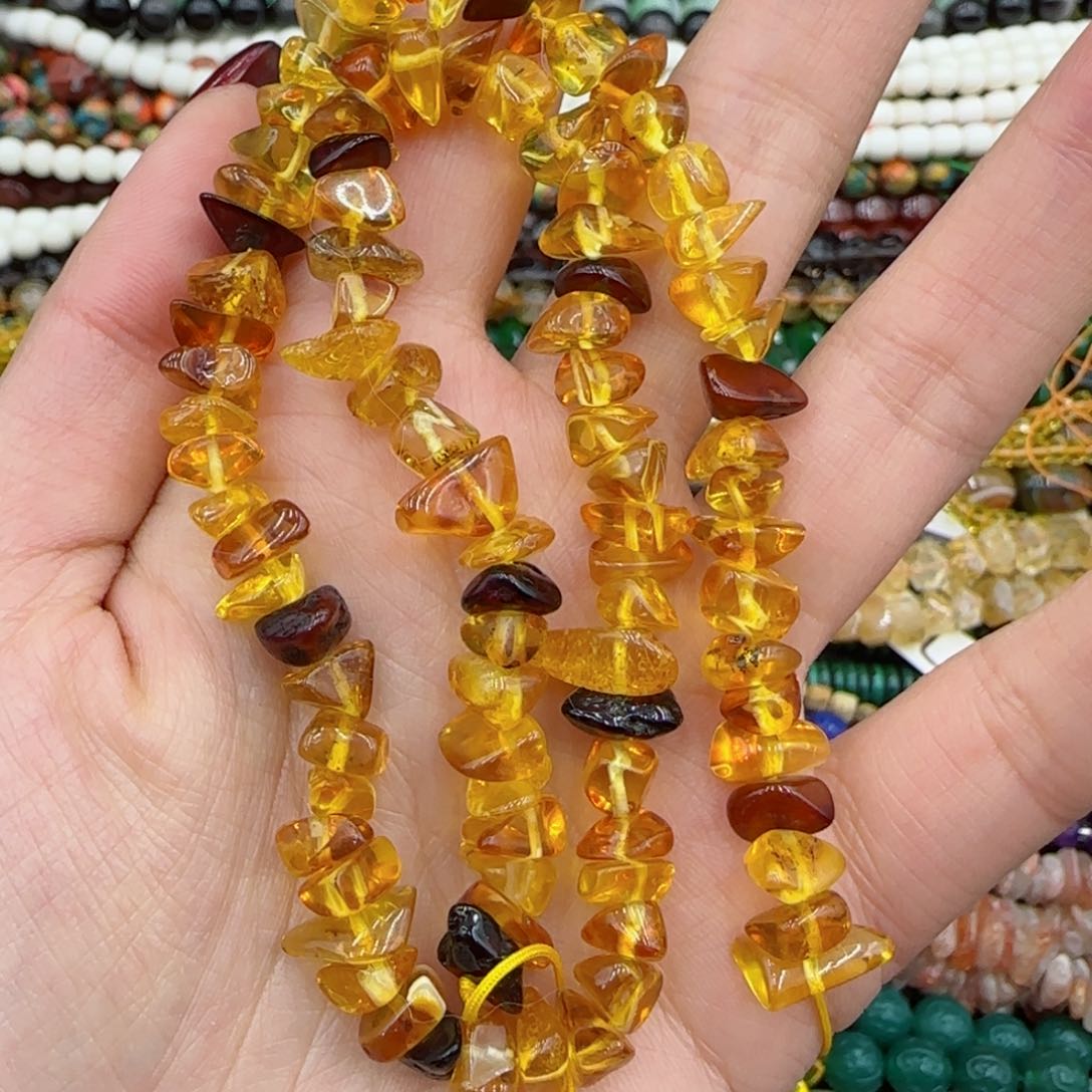 玛瑙/玉髓珠宝半成品未镶嵌 天然蜜蜡一条