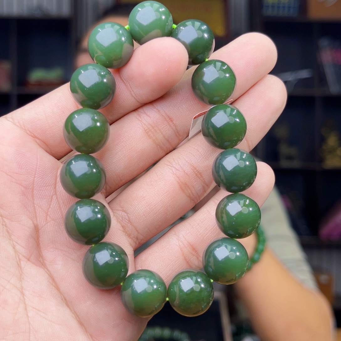 和田玉未镶嵌手串天然和田玉新疆若羌青黄口料卡14