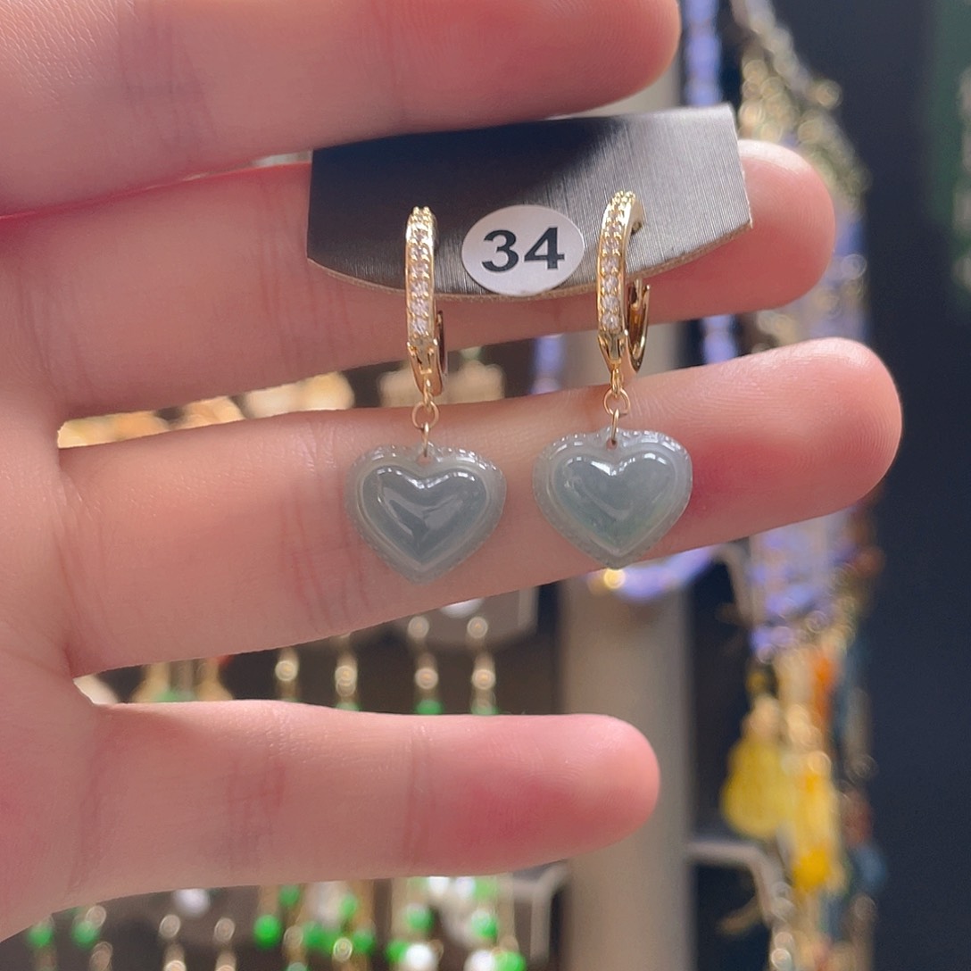 翡翠合金耳饰翡翠