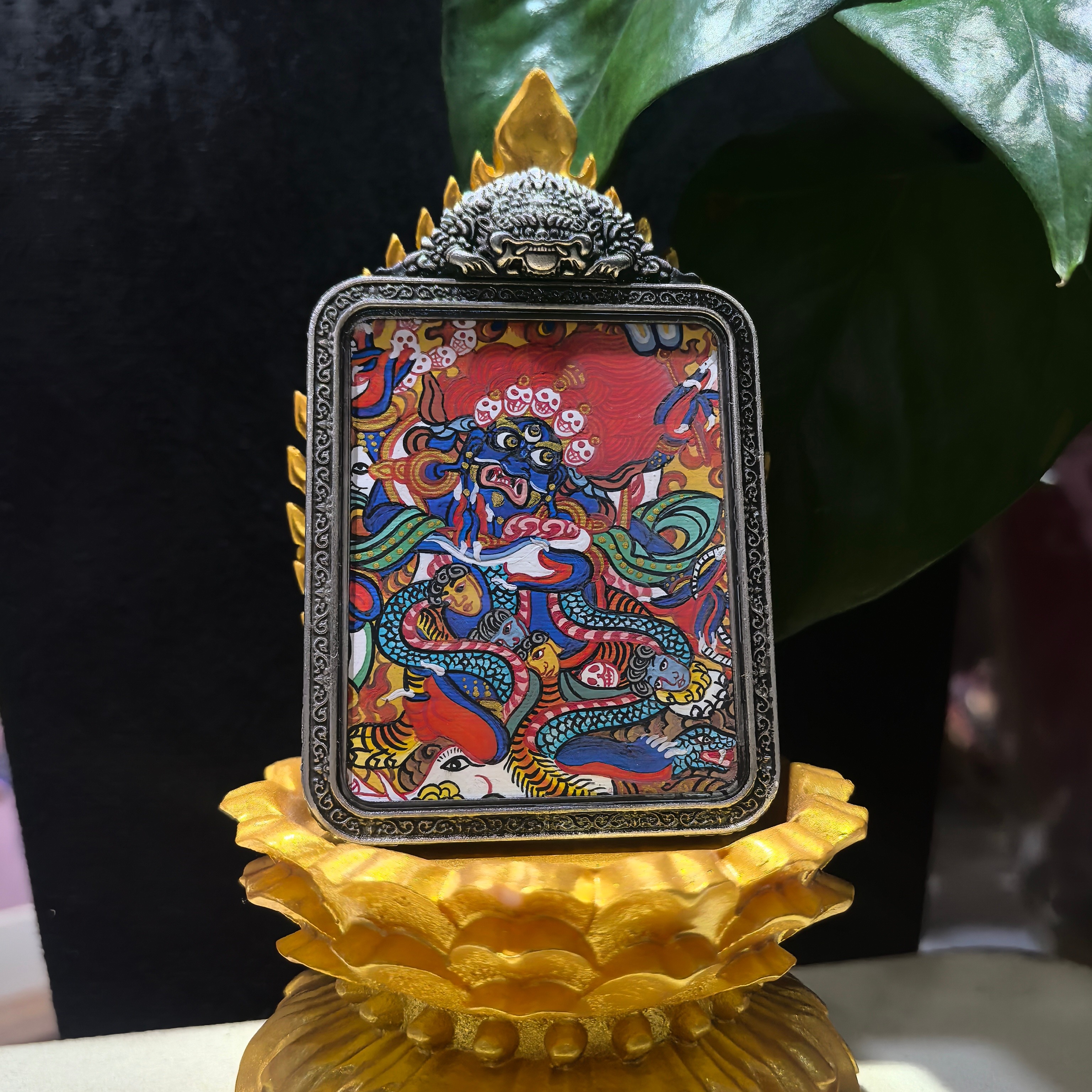 纯手绘唐卡/六臂大黑天