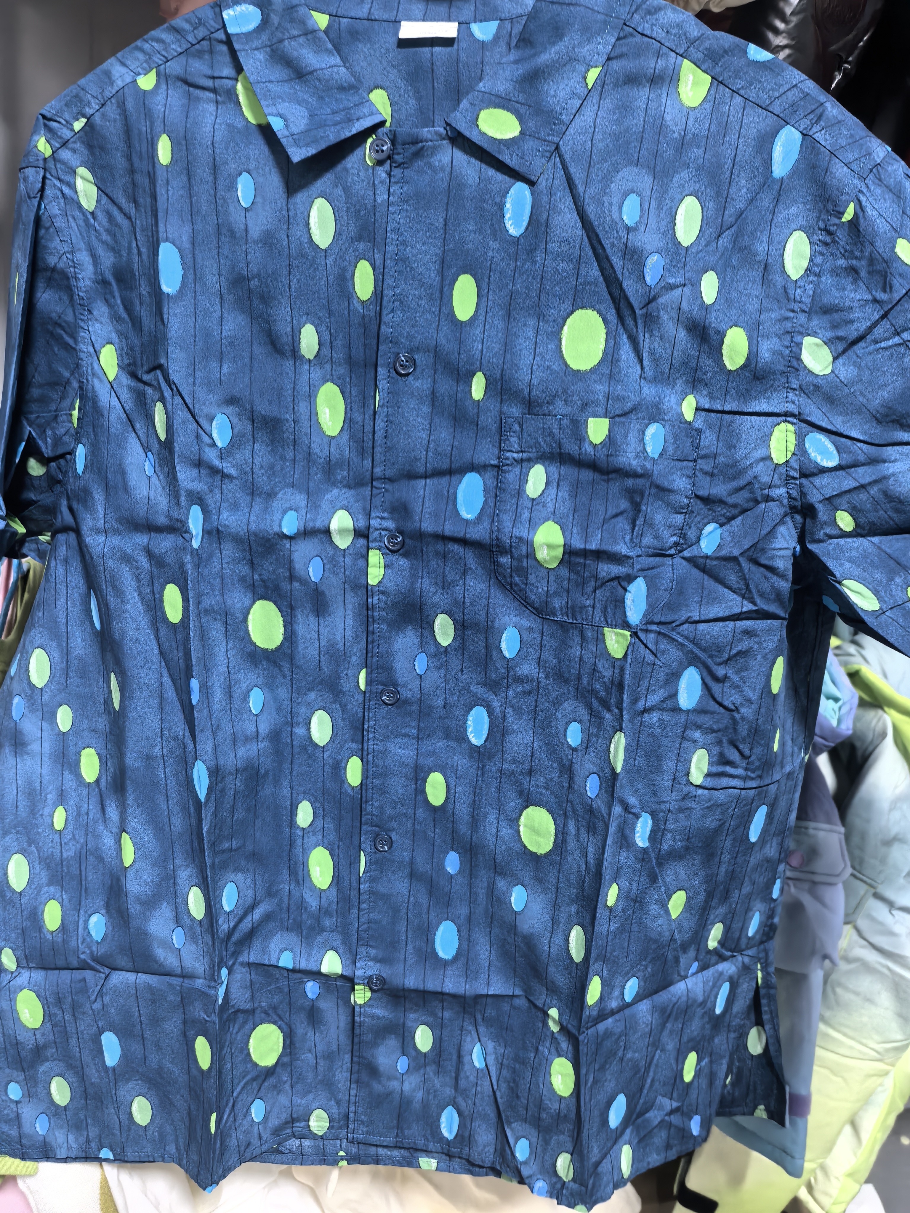 迷你巴家170-175码亲子款蓝色衬衫（涂标剪标）