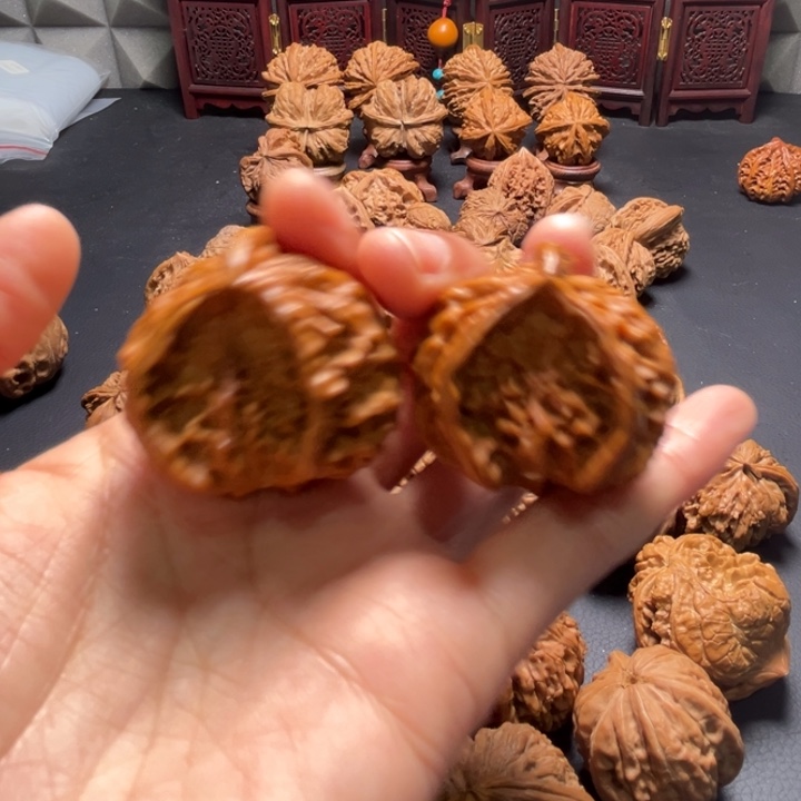 全品盘山三棱聚宝盆小蛇头36尺寸核桃