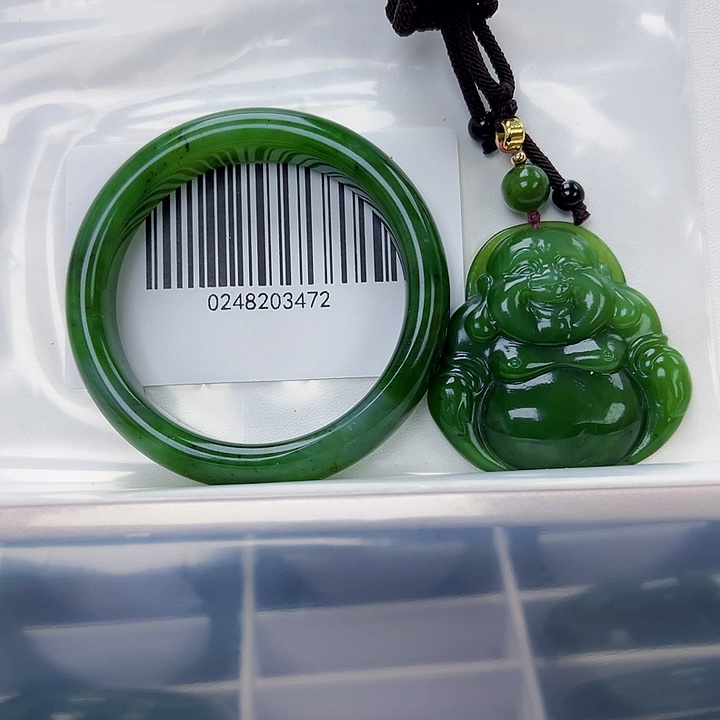 和田玉未镶嵌手镯微瑕5657搭佛公