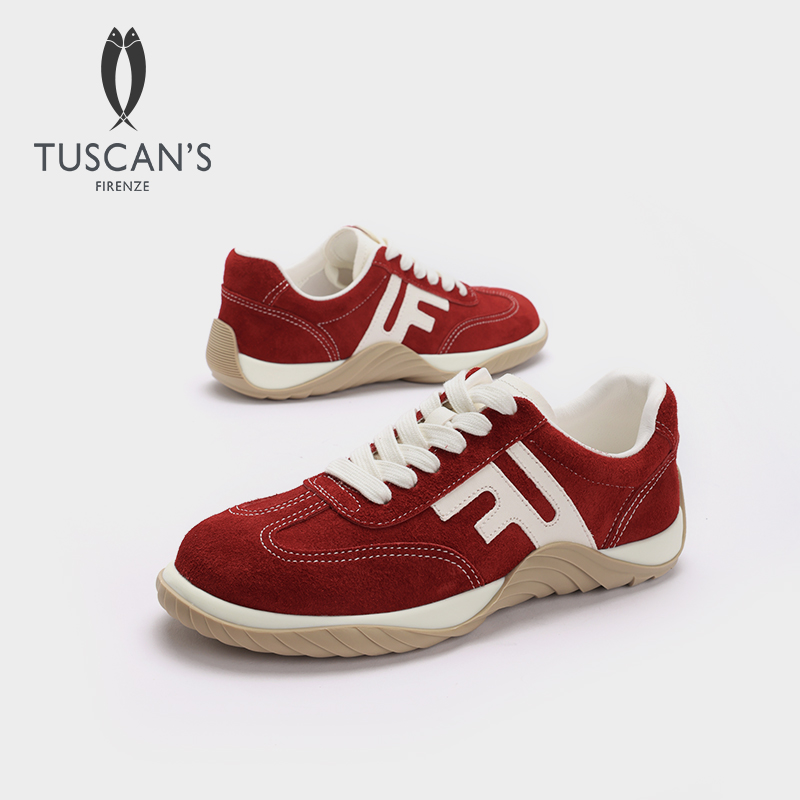 TUSCAN'S真皮德训鞋系带时尚休闲鞋秋季运动鞋步鞋低帮时代集团