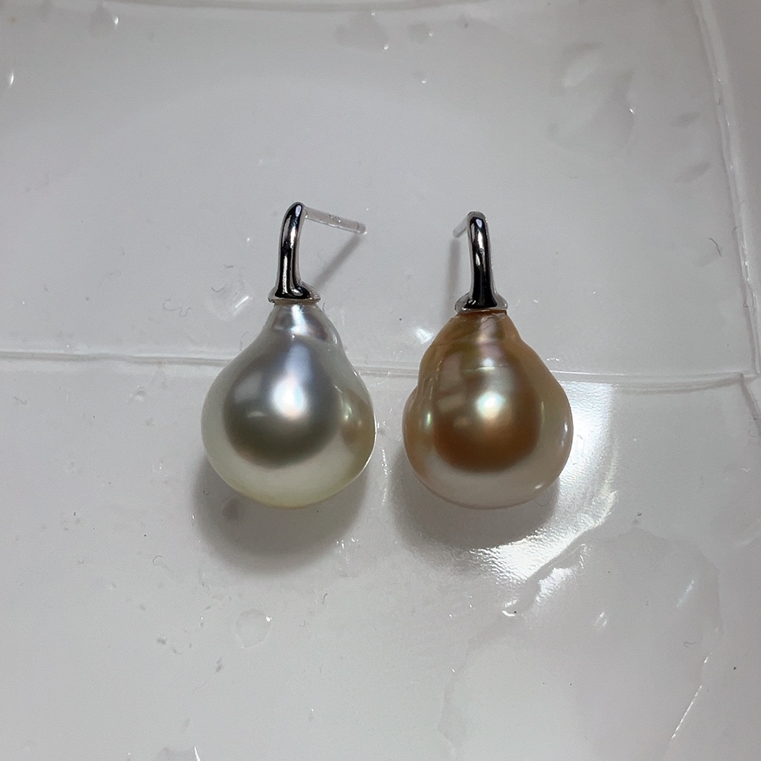 海水珍珠耳饰银S925镶嵌娴****u