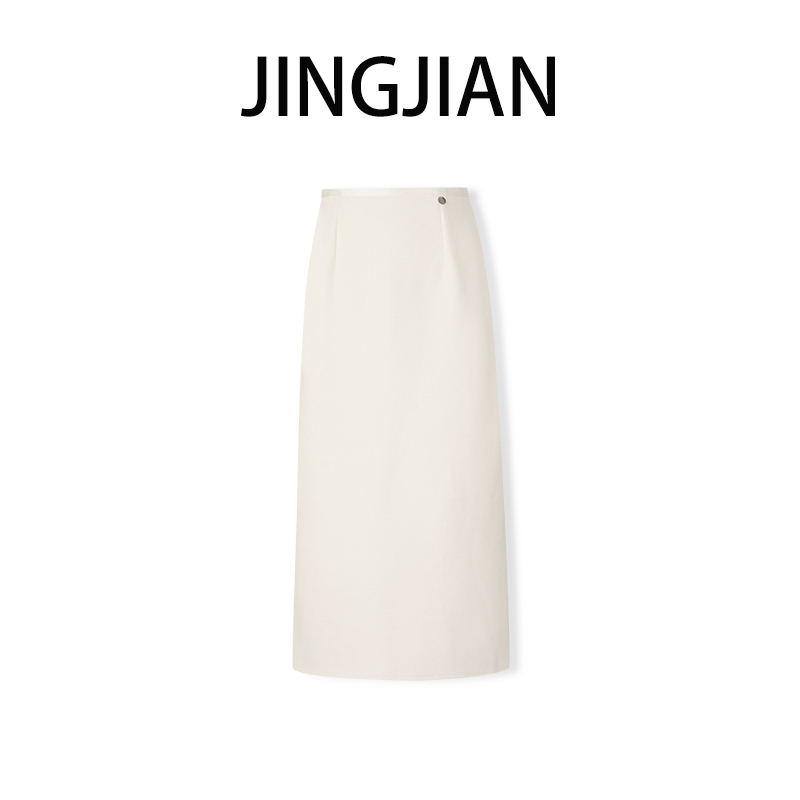 新款韩版羊毛醋酸开叉毛呢半身裙女25冬季加绒气质高腰直筒长裙