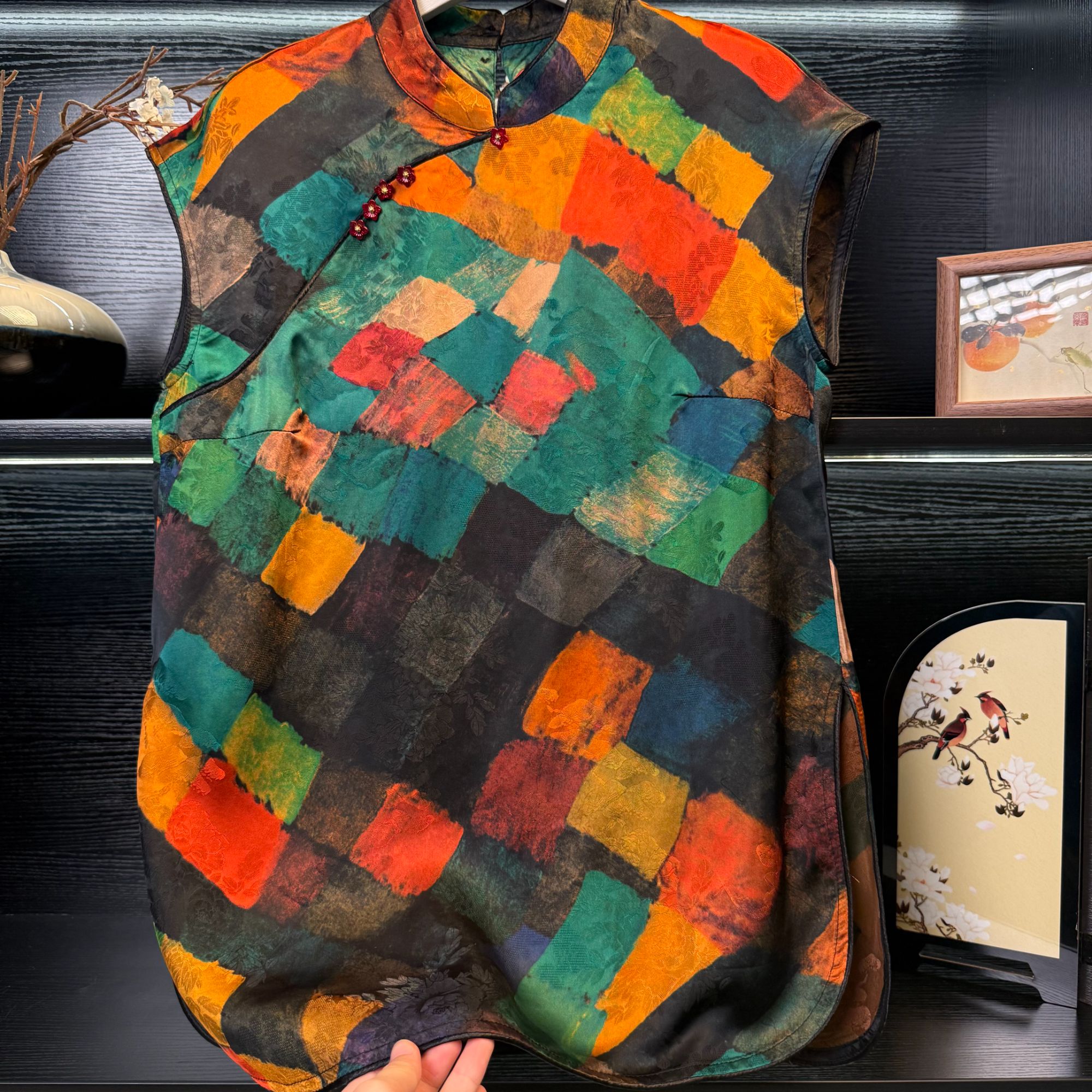 【绮彩上衣】中式斜襟薄款小飞袖上衣2185