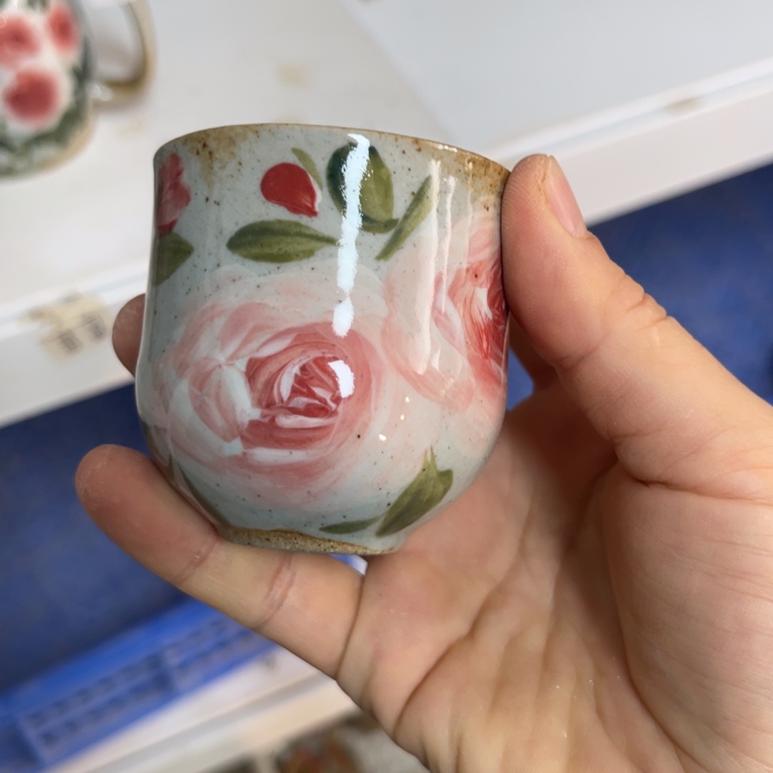 米****壶素浅陶瓷手工手绘