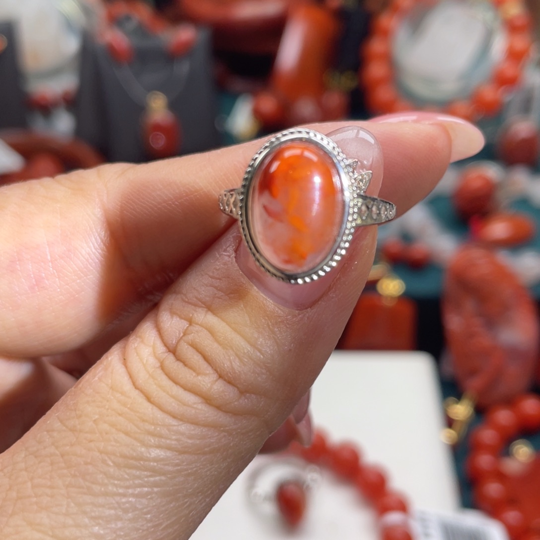 南红玛瑙未镶嵌开播福利川料南红戒指