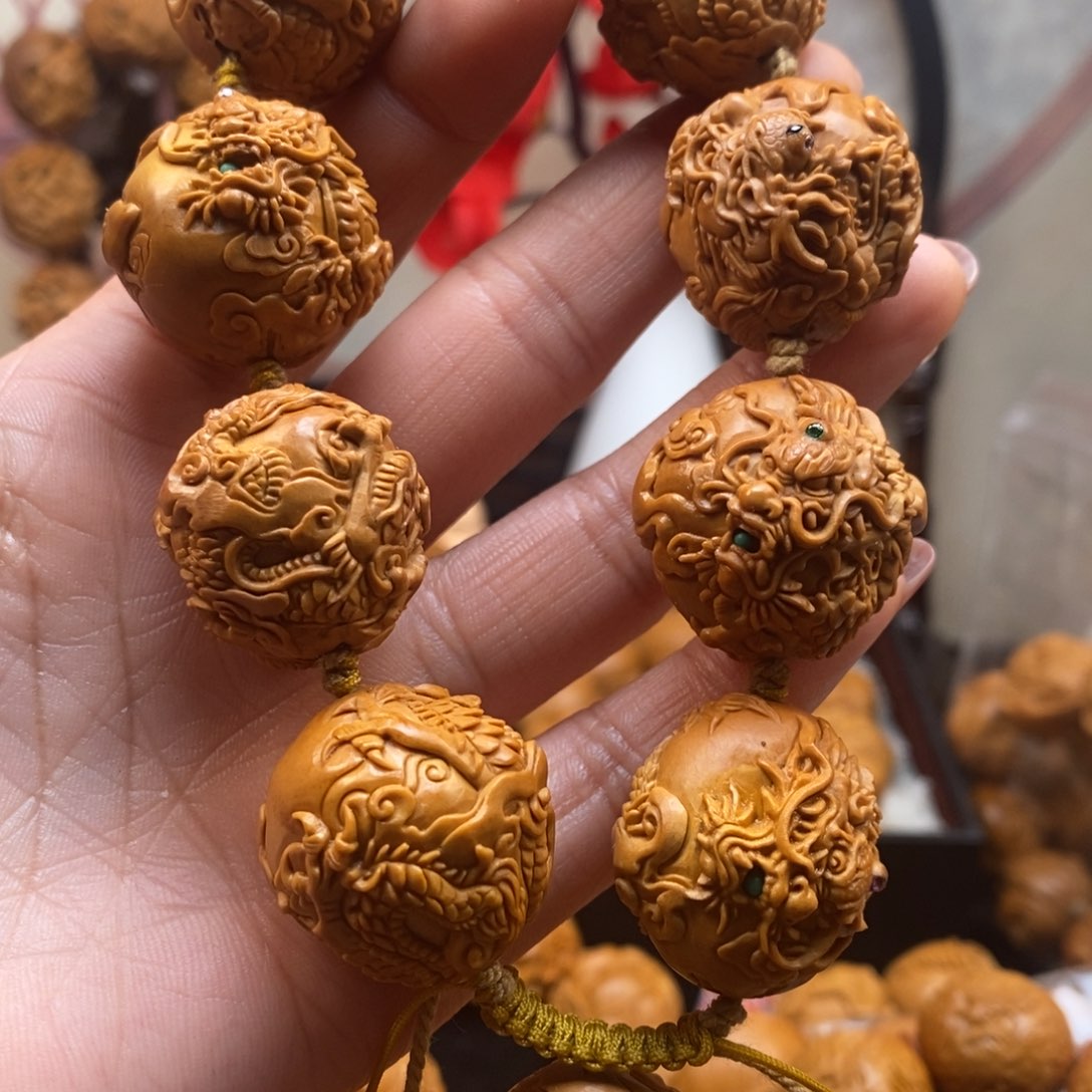 橄榄核手串/手链小**生九龙戏珠2.6