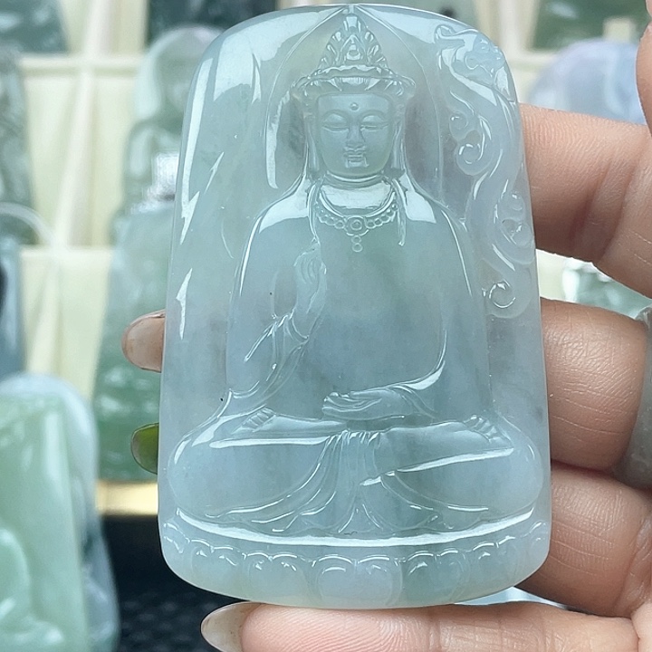 颈饰未镶嵌翡翠s***?天然缅甸翡翠A货素衣观音