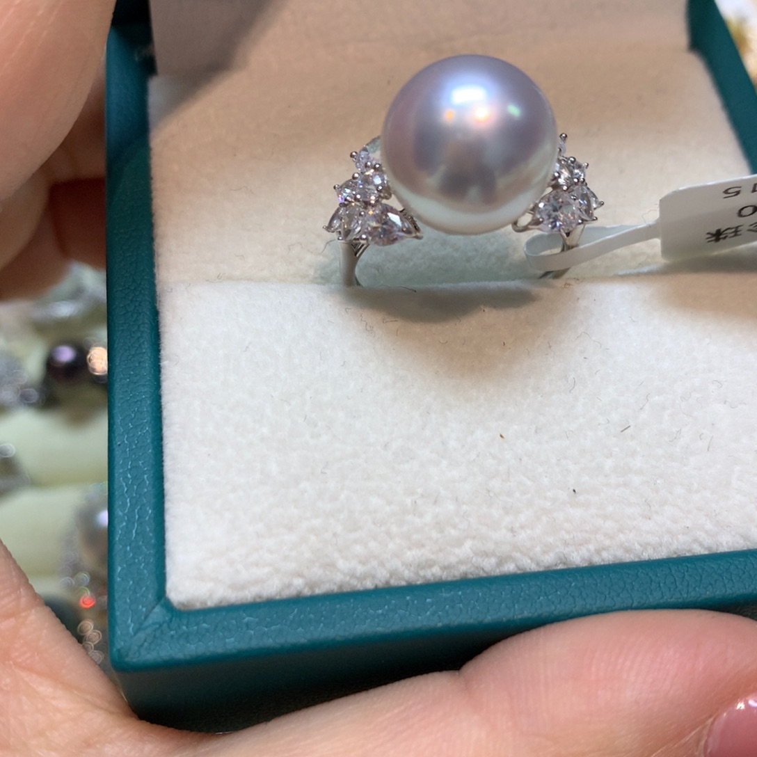 海水珍珠戒指18K金镶嵌