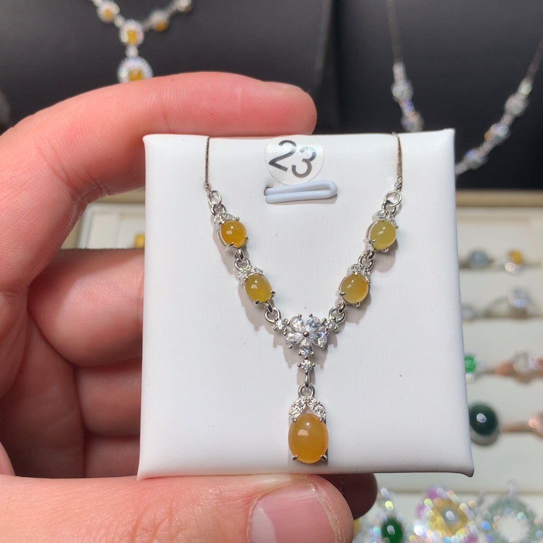 翡翠耳饰银S925镶嵌00014