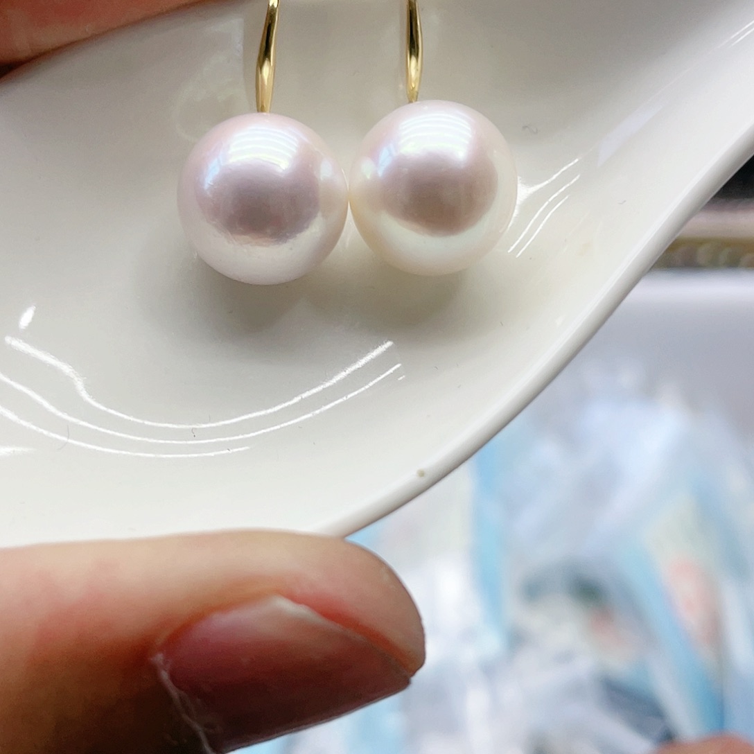 淡水珍珠耳饰18K金镶嵌