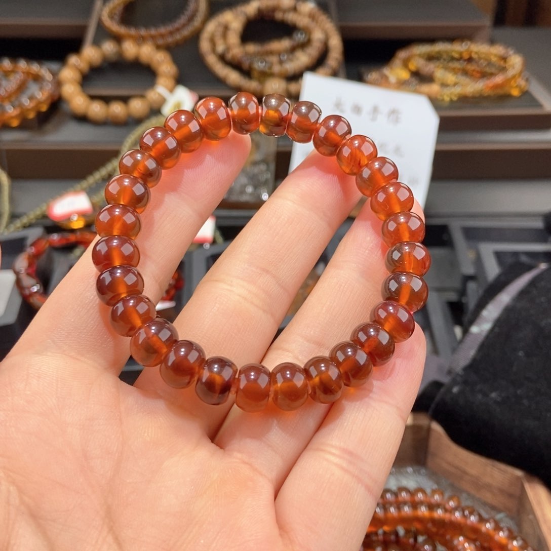 琥珀手链未镶嵌大*老型珠9+