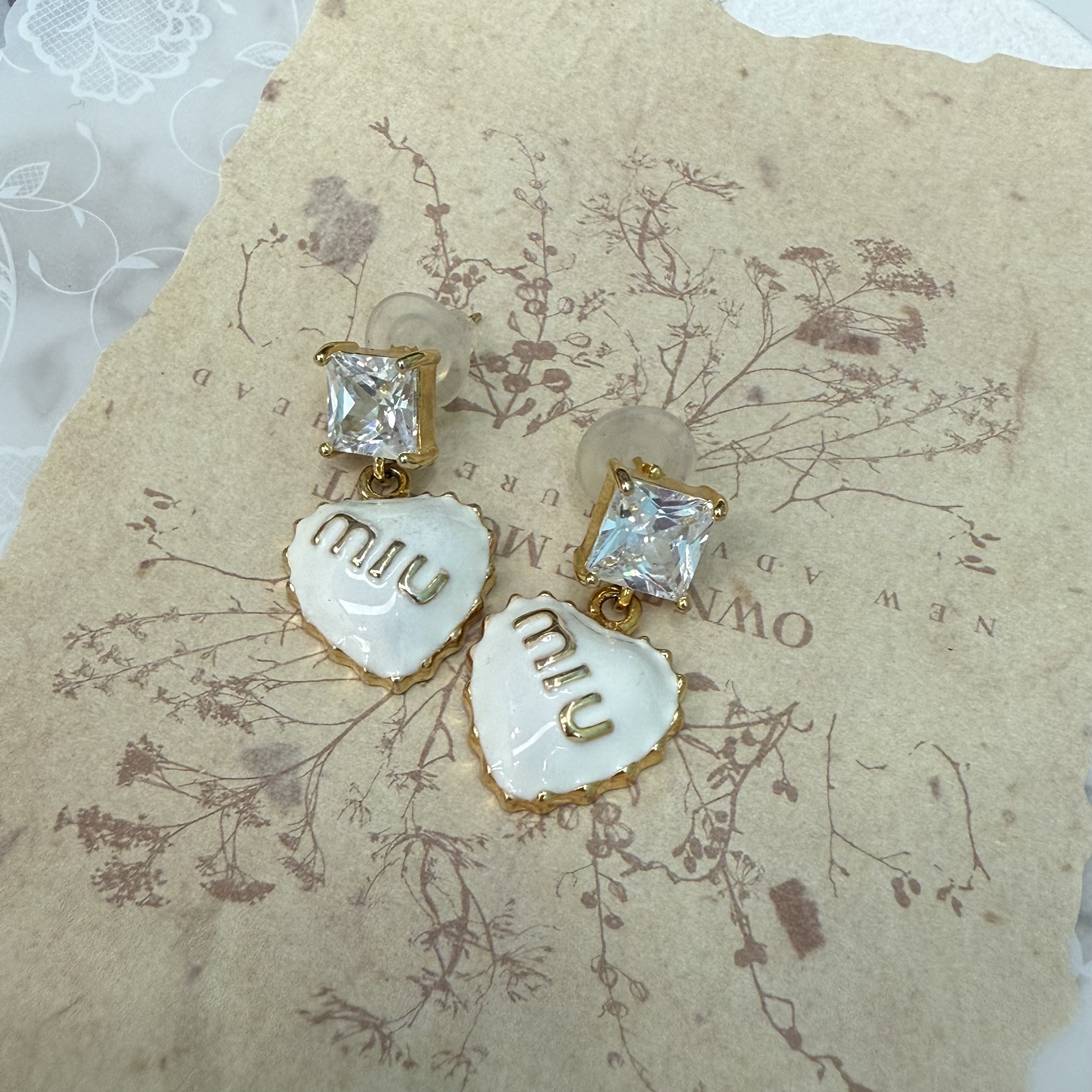 合金耳饰 爱心/水滴/铃铛欧美女白色耳环耳饰精致高智淡人风