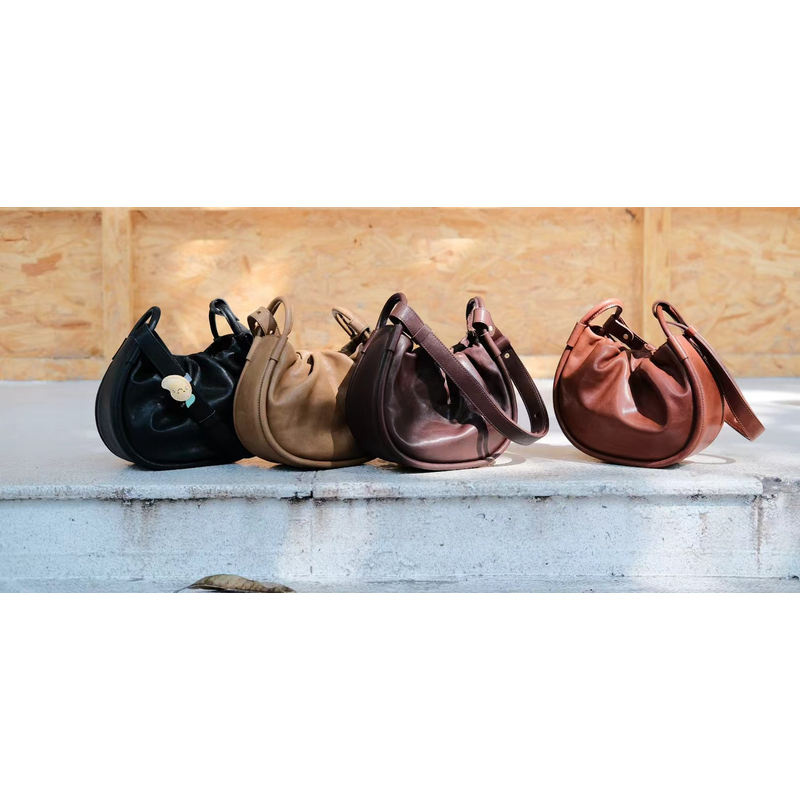 【豌豆公主】一只包铺法皮植鞣牛皮百搭可爱知性文艺单肩斜挎包