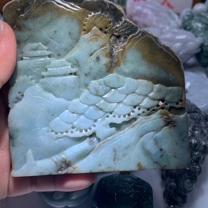 翡翠未镶嵌颈饰保真天然A货翡翠