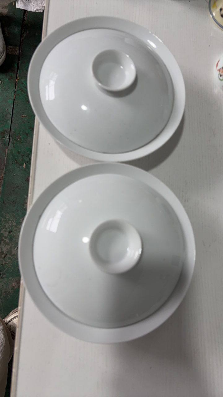 景德镇陶瓷玉泥带盖8寸和合器2只