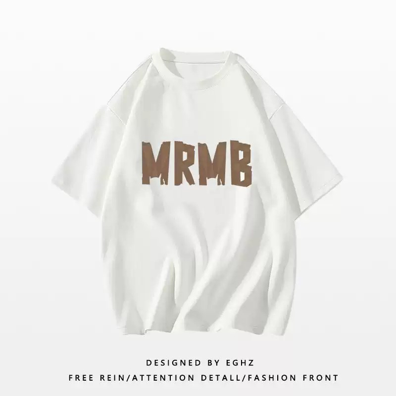 酒红色圆领纯棉短袖t恤女装2025新款美式高街设计感上衣打底体恤