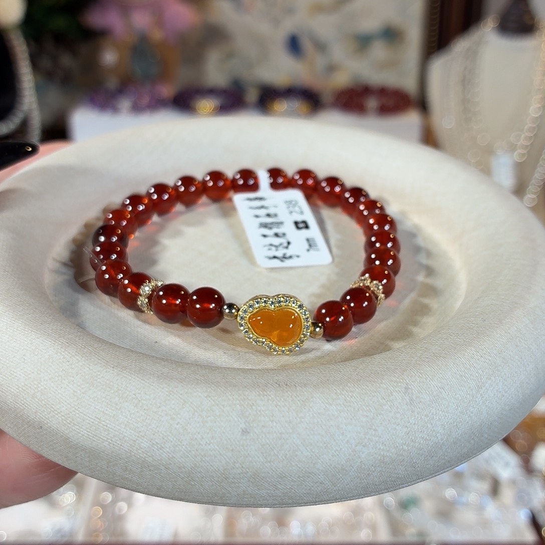 手串石榴石未镶嵌芬达石榴石设计款7+