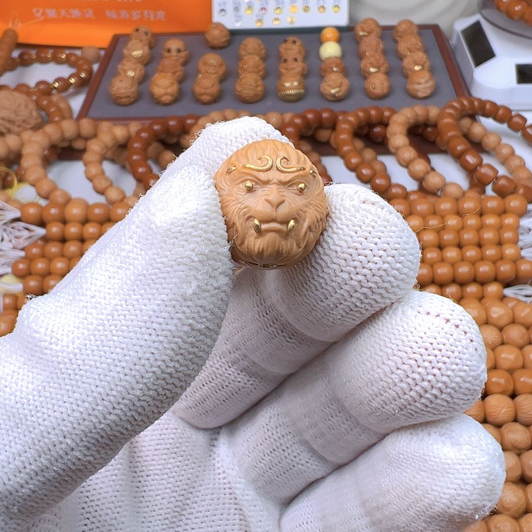 锐***当手串猴头核桃猴头镶嵌单颗