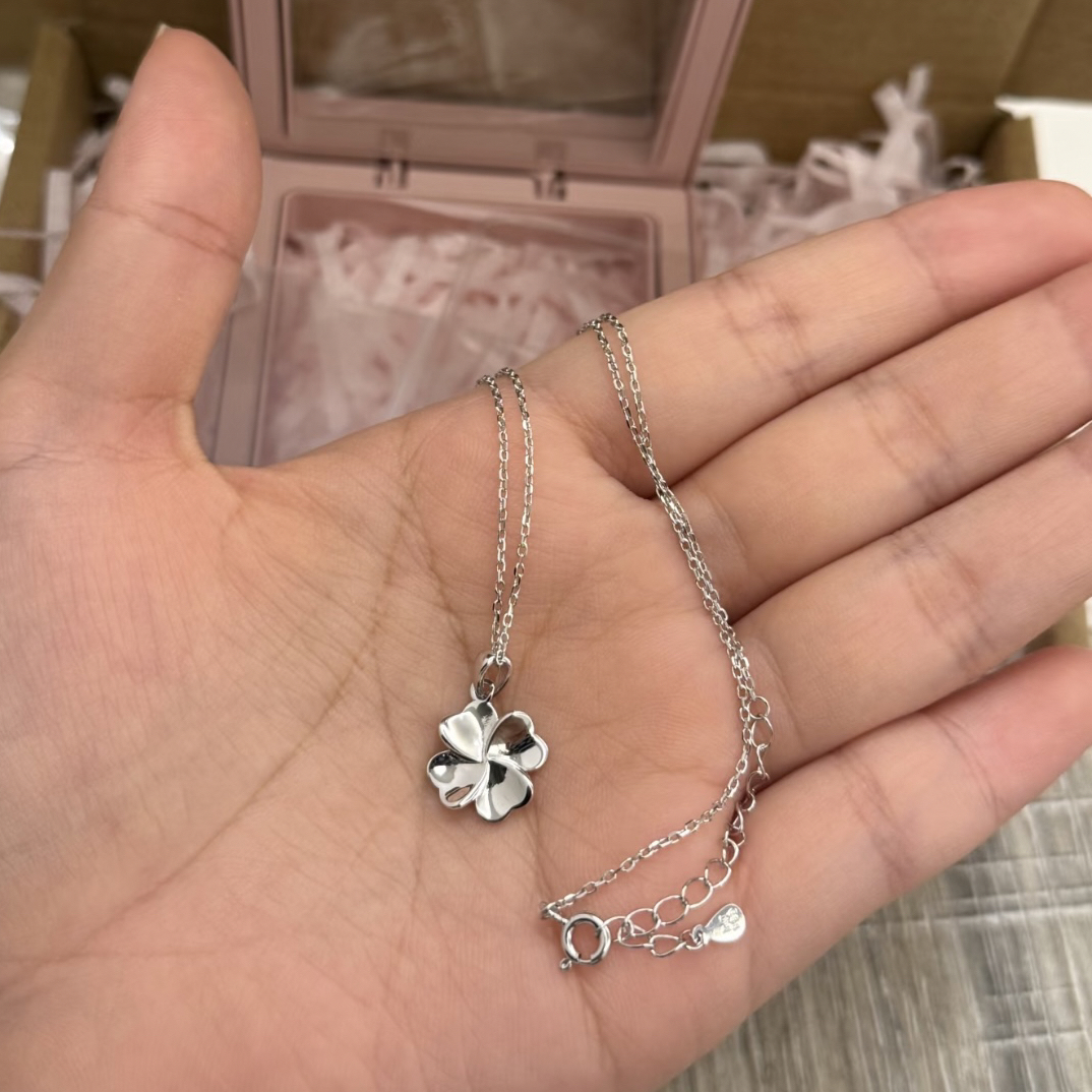 吊坠足银  直播间专属四叶草设计感轻奢甜美风女学生锁骨链饰品