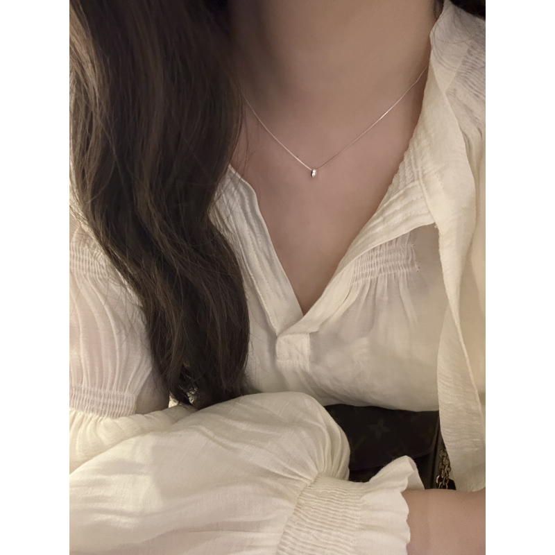 坠链均925银 极简百搭ins风迷你小甜豆吊坠链