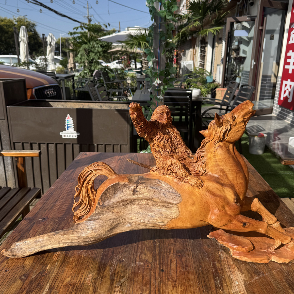马上封侯！太行崖柏根雕摆件，纯手工制作家居装饰精美摆件