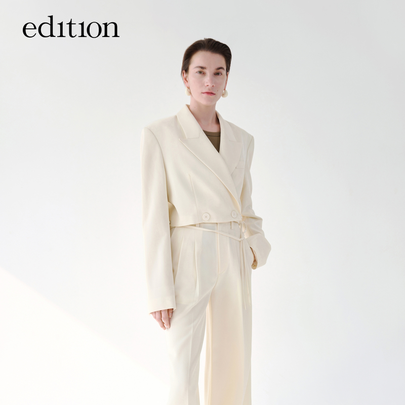 【赵老板专属】edition短款绑带时尚美丽诺羊毛西装#EBC1BLAT08