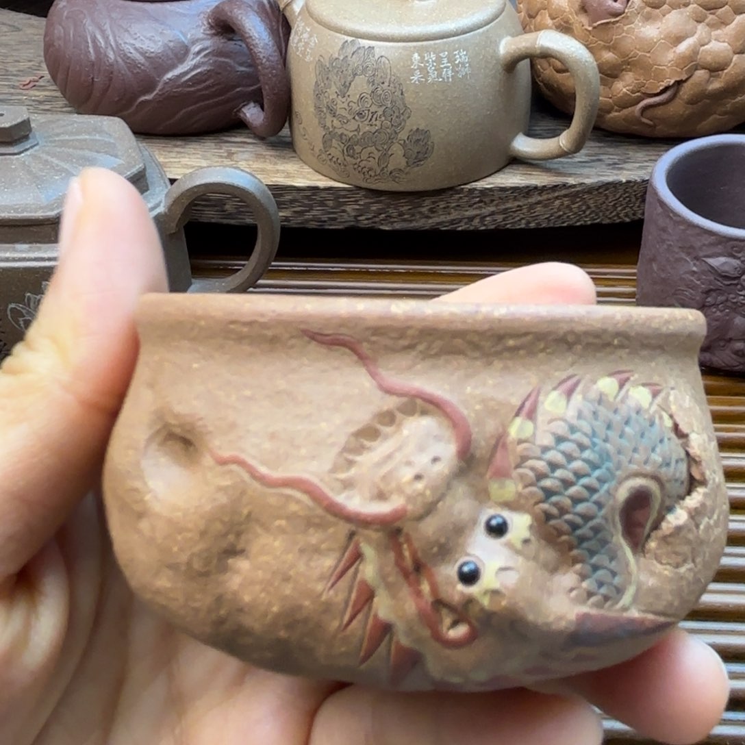 茶壶紫砂青龙主人杯老段泥100c c