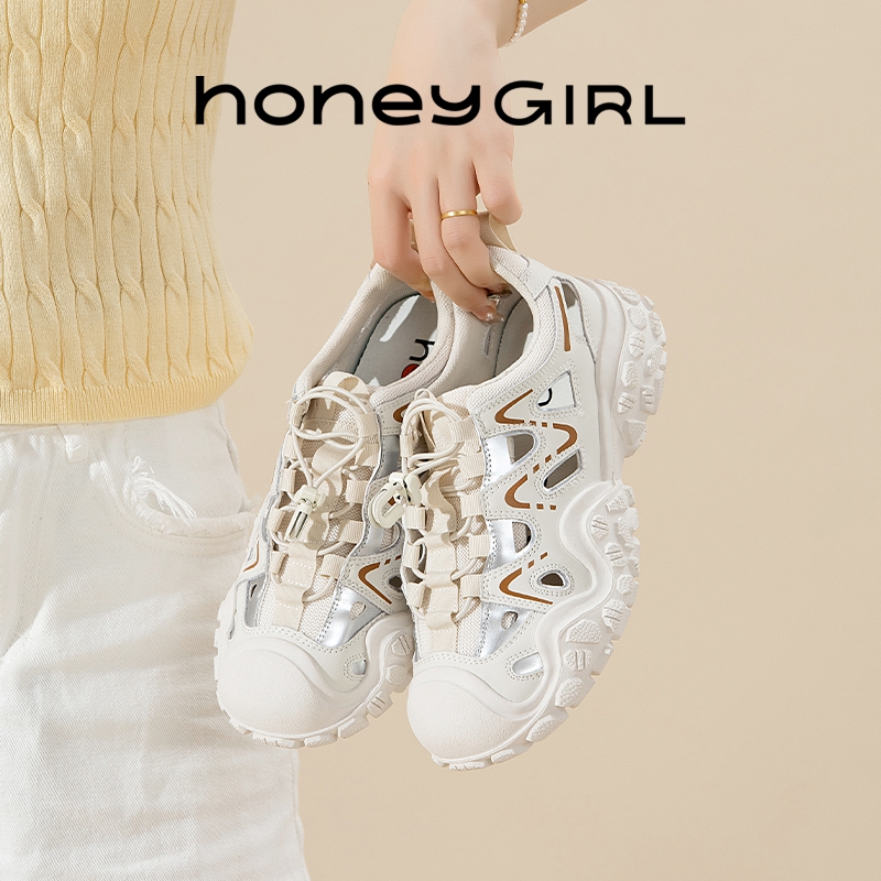 【镂空撒】小香风女鞋2025春夏网红超软增高休闲老爹鞋女百搭KL121