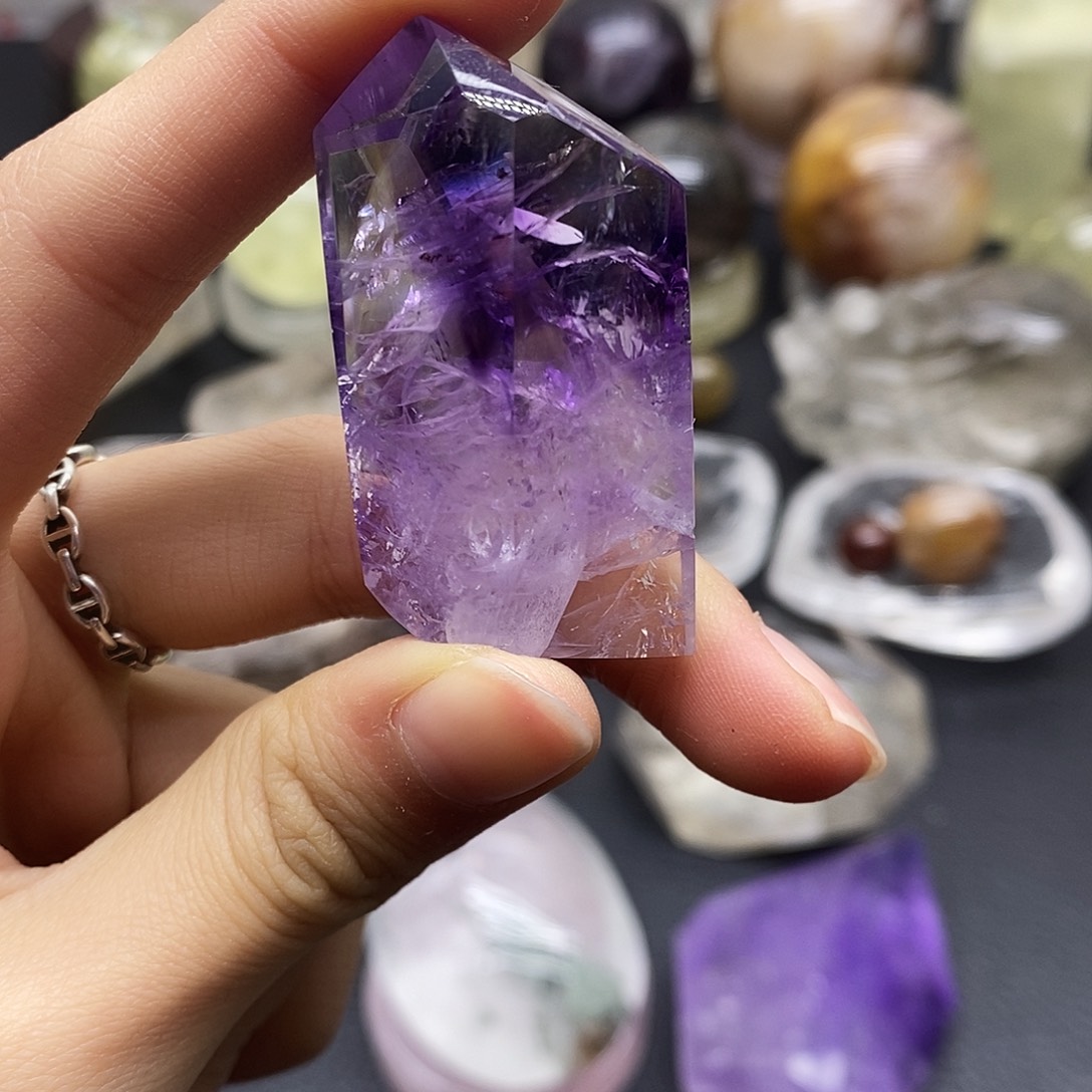 珠宝半成品水晶未镶嵌42水晶石